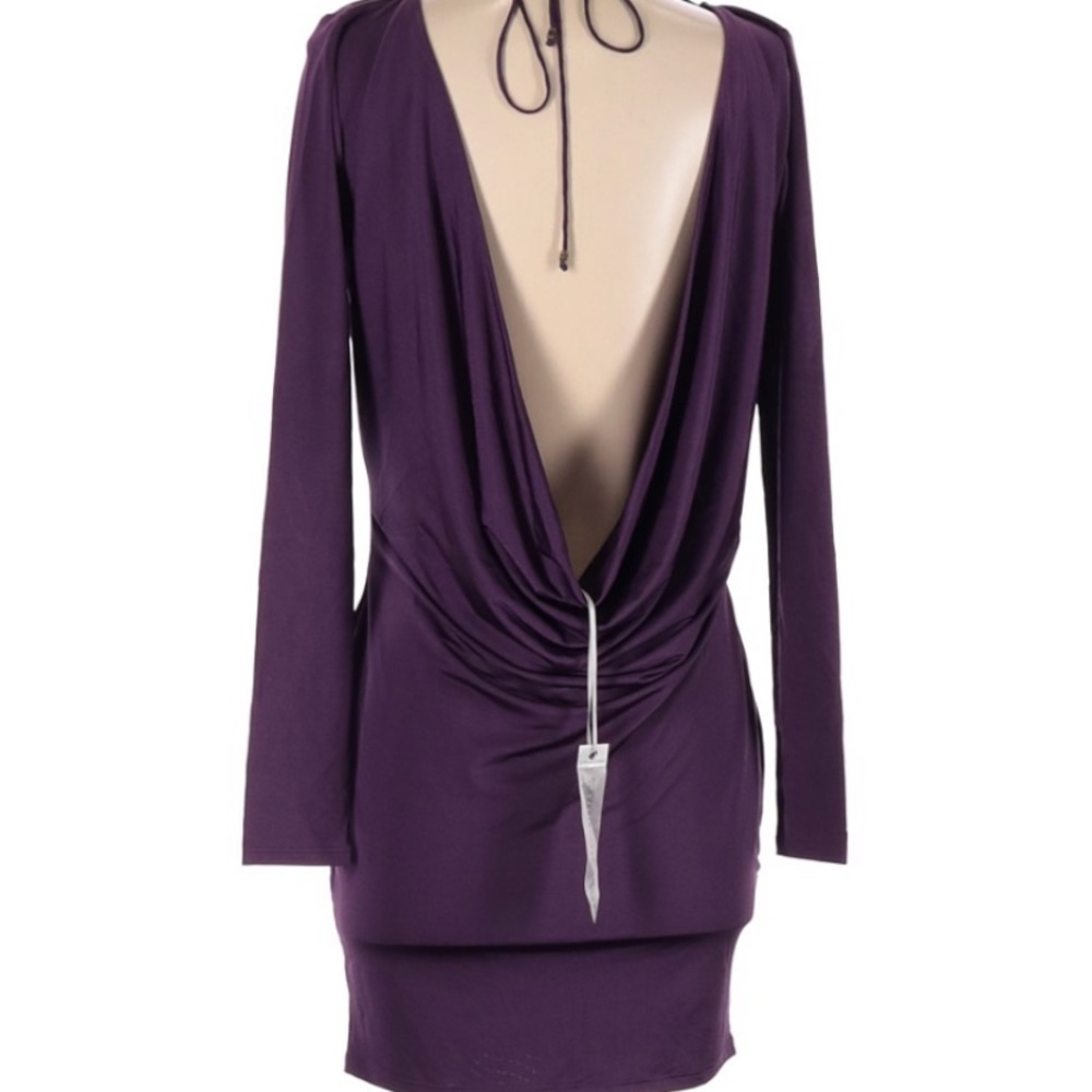 Dresses and Other Drugs Purple Open Back Dress Club Y2K Party Coquette S NWT